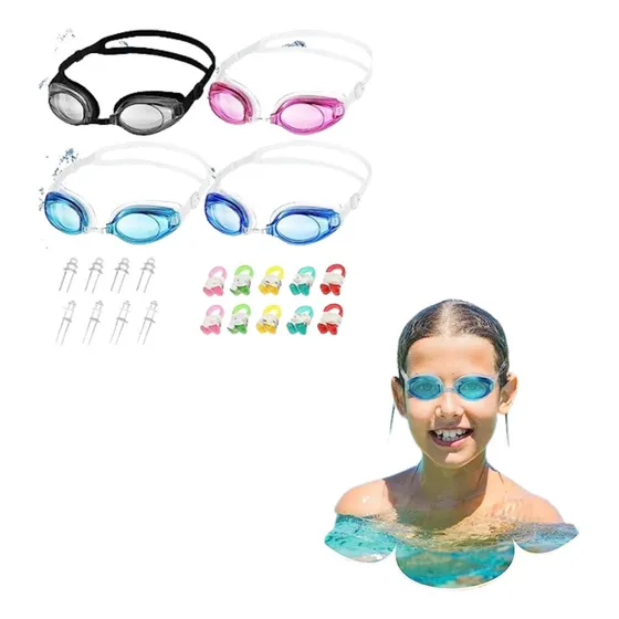 Lentes De Natación Con Tapa Oido Y Tapa Nariz Niños