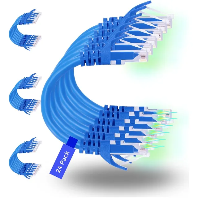 Cable Ethernet Cat6 De 30 Cm, 10 Gbps, Paquete De 24 Unidade