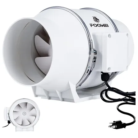 Exaustor Axial Em Linha 100mm Residencial Banheiro Turbo 35w 220v Branco