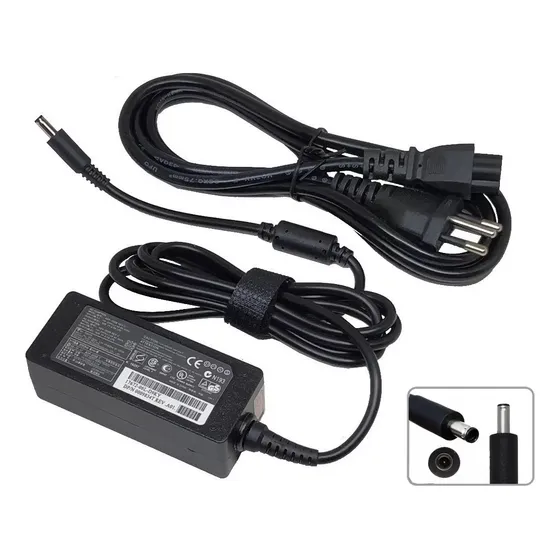 Fonte Carregador Para Notebook E Netbook Dell 19.5v 2.31a 45w Plug Fino 4.5mm X 3.0mm Compatível Com Inspiron Latitude Vostro Xps La45nm140 Bivolt