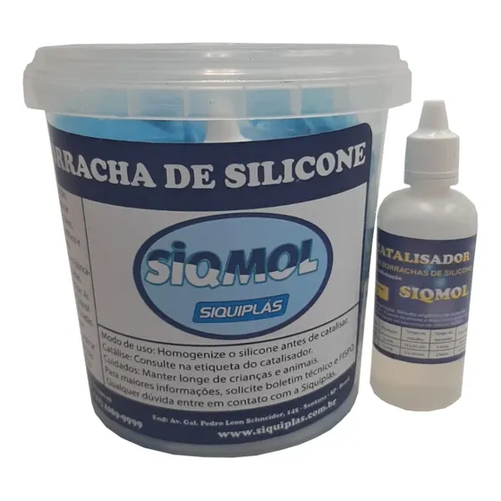 Borracha De Silicone Azul P/ Moldes Artesanatos *1 Kg + Cat*