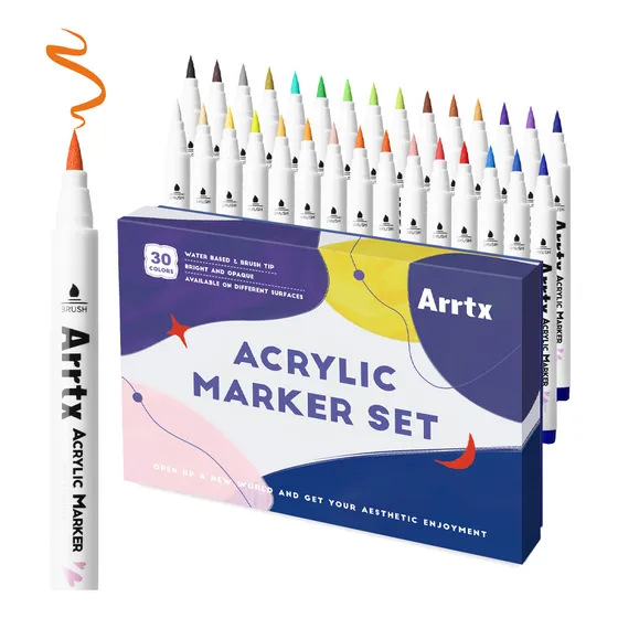 Arrtx Marcadores Acrílicos De 30 Colores 30b