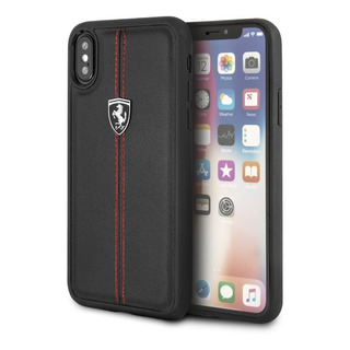 Funda Case Piel Negra Ferrari Plata Compatible iPhone X/xs Funda Case Piel Negra Ferrari Plata Compatible iPhone X/xs