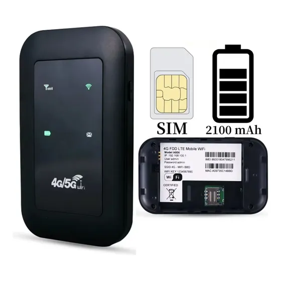 Roteador Portátil 4g 5g Wi-fi Com Chip Desbloqueado Bateria 2100mah Conecta Até 10 Dispositivos Internet Móvel Lte Gsm Roteador De Bolso Sinal Forte Para Viagem Estudo Trabalho Neoxtek