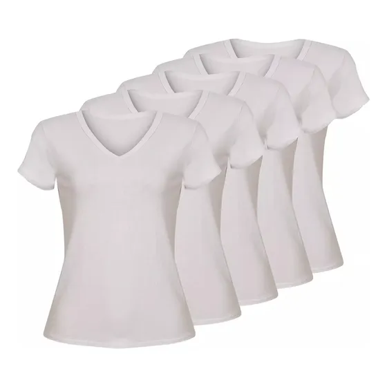 5 Blusas Camiseta Remera Basica Dama (kit X5)