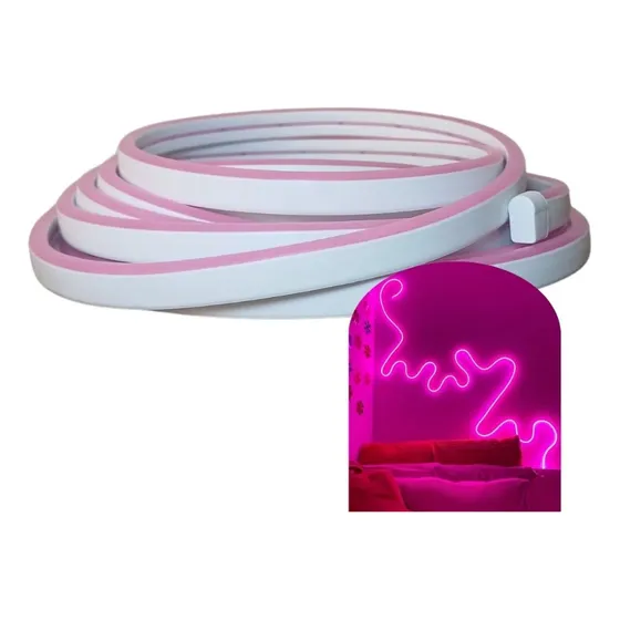 Fita Led Neon Mangueira Flexivel 5m A Prova D' Agua C/ Fonte