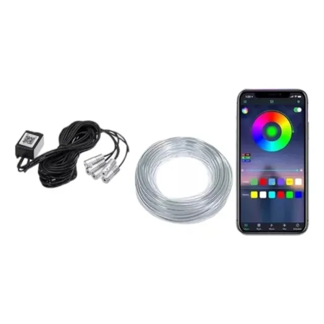 Hilo Neon Decorativo Con Luz Rgb 5 Led Bluetooth App Auto