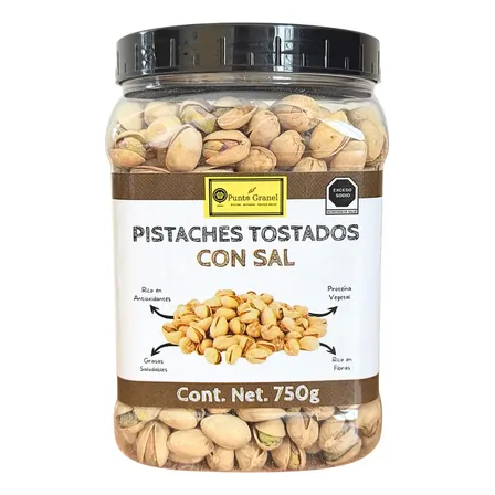 Punto Granel Pistaches Tostados Con Sal Vitrolero 750gr - Pistachos ricos en Fibra y Proteína Vegetal