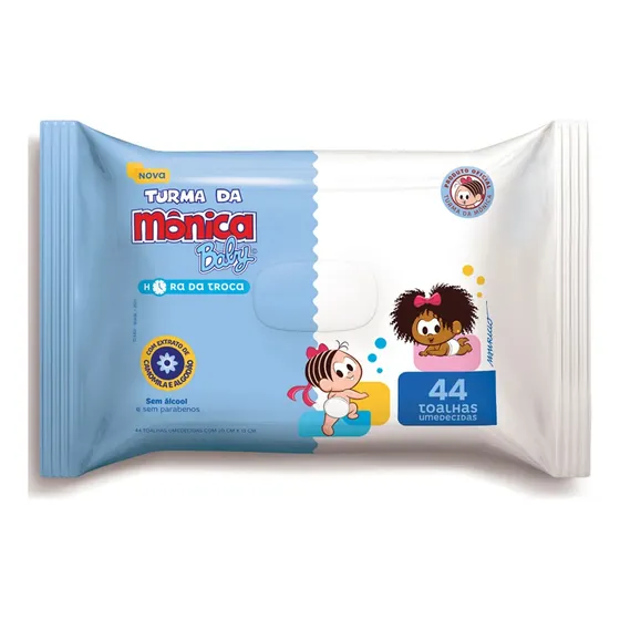 Toalhas Umedecidas Turma Da Monica Hora Da Troca C/44 Unid