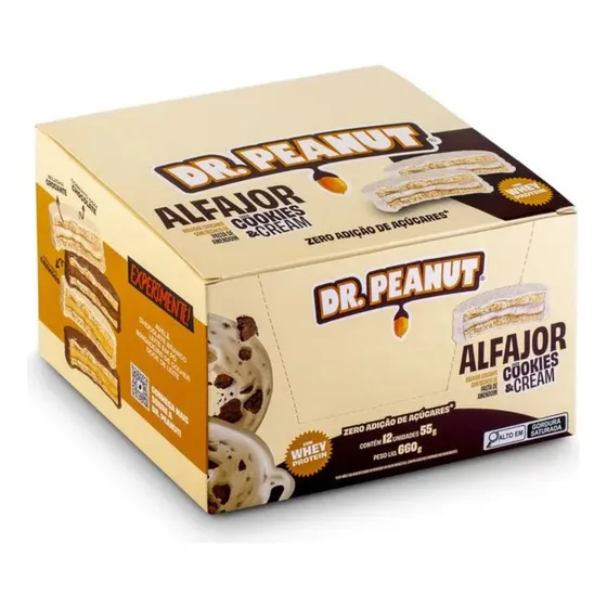 Alfajor Com Whey Protein Bolacha 12un De 55g Cada Dr Peanut