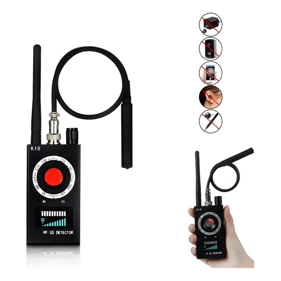 Localizador Rastreador Detector Câmera Gps Vassourinha Rf Cor Preto