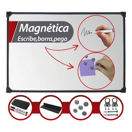 Pizarra Blanca Magnética 80x120 Cm Accesorios De Regalo