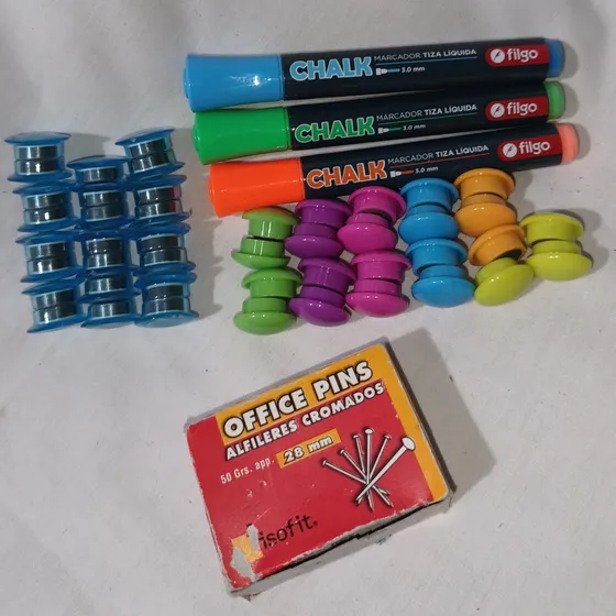Marcadores Fibrones Filgo Chalk Tiza Líquida X3 + Imanes