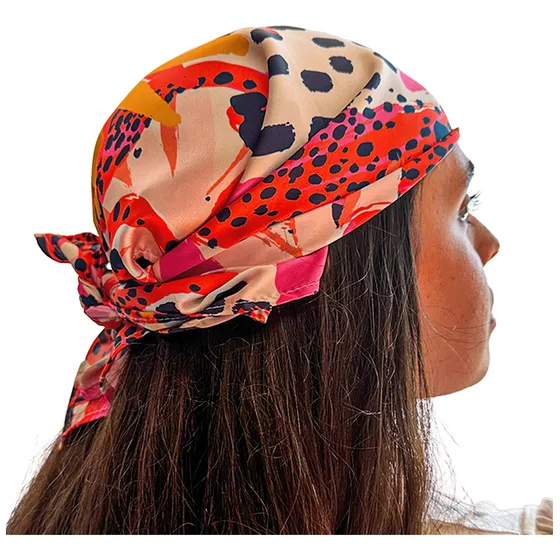 Pañuelo Bandana De Seda Mujer 50x50cm Estampado
