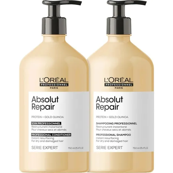 Kit L'Oréal Absolut Repair Gold Quinoa Shampoo 750 ml e Condicionador 750 ml