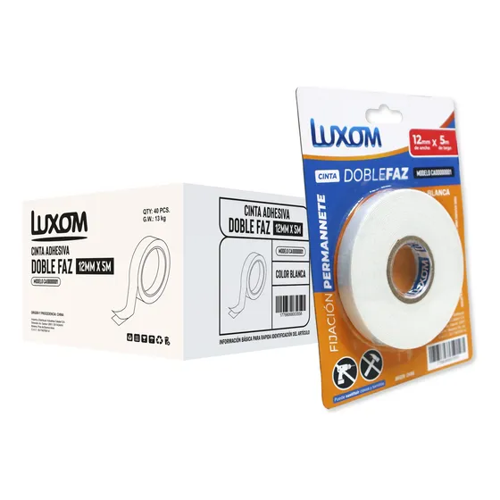 Pack X 5 Cinta Espuma Doble Faz Blanca 12mm X 5mm Luxom