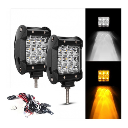 Par De Faros Leds Cree Doble Color Estrobo Switch Par De Faros Leds Cree Doble Color Estrobo Switch