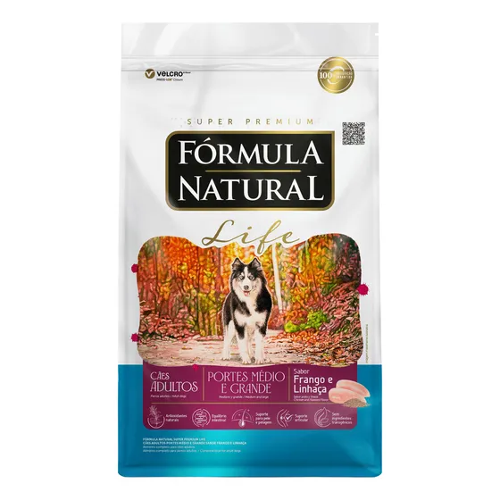 Formula Natural Super Premium Life para cães adulto de raças médias e grandes pacote de 15 kg