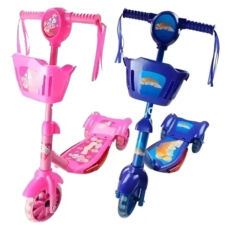 Monopatin 3 Ruedas Con Luces Musica Y Canasto Scooter