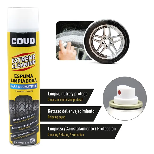 Espuma Limpiadora Lustradora Caucho 650 Ml Covo