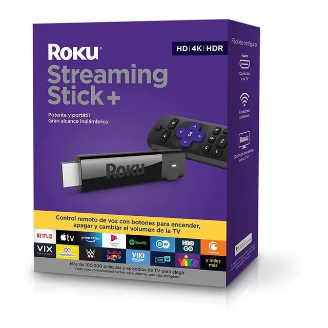 Roku Streaming Stick+ 3810 de voz 4K 1GB Negro