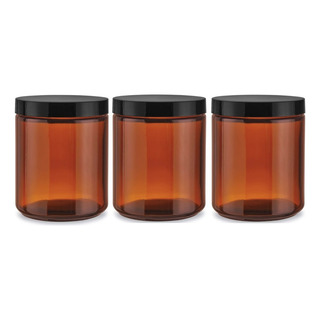 Frascos Rectos De Vidrio Ámbar Con Tapa Premium 8 Oz. Ludika 3 Pza Frascos Rectos De Vidrio Ámbar Con Tapa Premium 8 Oz. Ludika 3 Pza