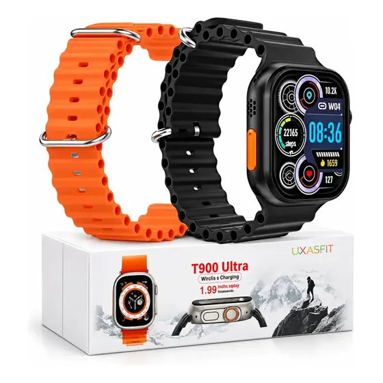 Relogio Inteligente Smartwatch T900 S10 Ultra Pro longa bateria Treino Smartwatch 49mm Bluetooth Chamadas Notificações Saúde