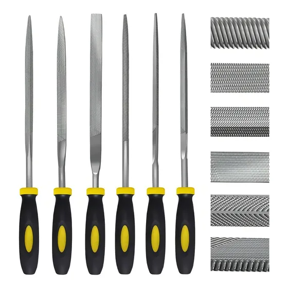 Juego De 6 Limas Joyero Metalicas Madera Joyería + Estuche