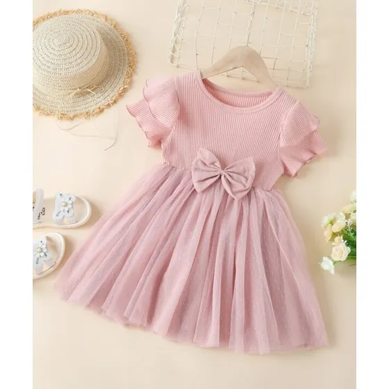 Vestido De Malla Y Lazo