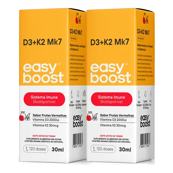 Vitamina D3 2000ui K2 Mk7 30mcg Easy Boost 60ml Kit 2x