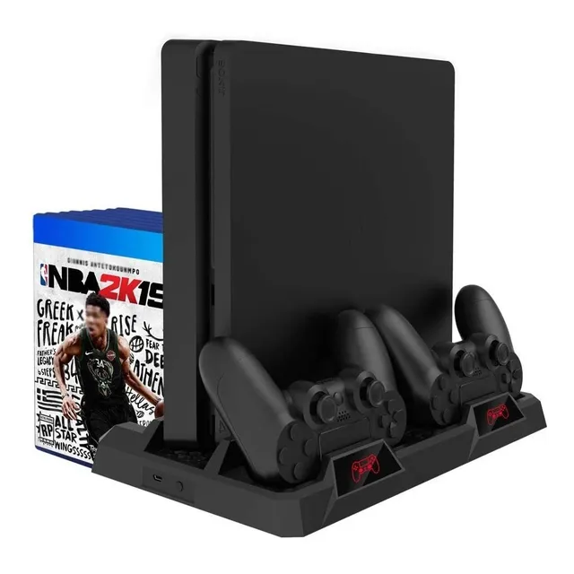Base Enfriadora Cargador Controles Para Ps4 Slim Pro Discos