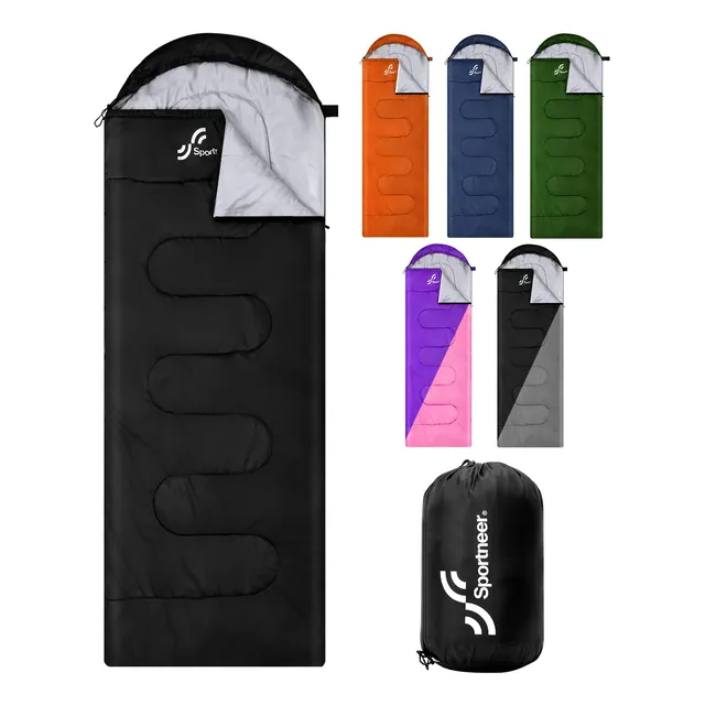 Bolsa De Dormir Sportneer Para Adultos Y Niños, Negra