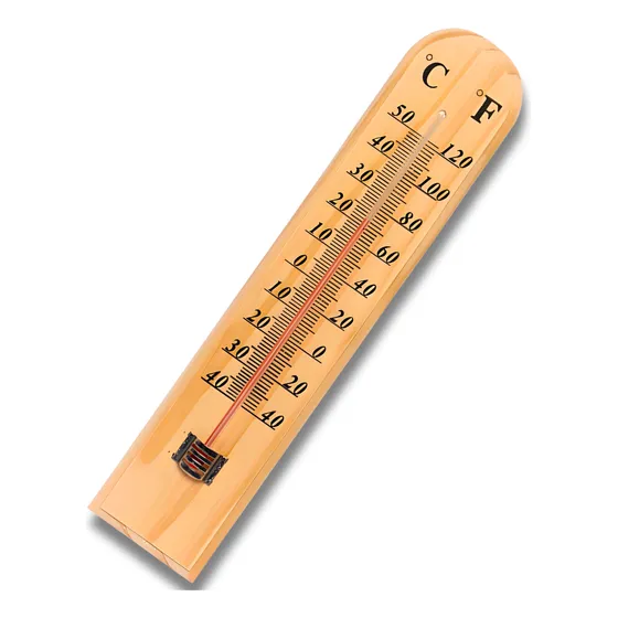 Termômetro De Madeira 19,5cm Para Ambiente Interno Externo