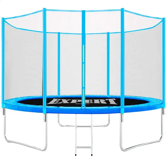 Expert Kids CME001244 Cama Elástica Trampolín Expert Diámetro 2.44mts Estructura Reforzada Calidad Premium con Escalera más Red Protectora Externa y Cobertor De Color