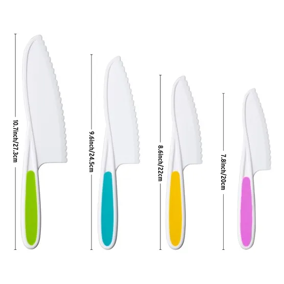 Juego De Cuchillos 4 Piezas Colores Vegetales Frutas