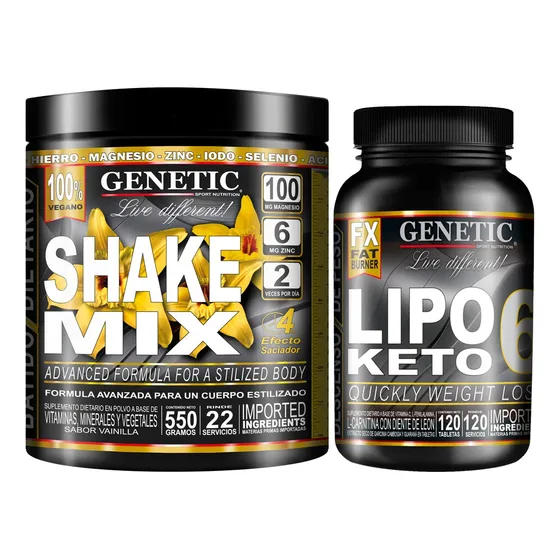 60 Días Quemador Lipo 6 Keto Batido Dieta Shake Mix Genetic