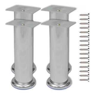 Baidai 4 Piezas Pata Sofá Muebles Sillón 18cm Acero Cromo Baidai 4 Piezas Pata Sofá Muebles Sillón 18cm Acero Cromo
