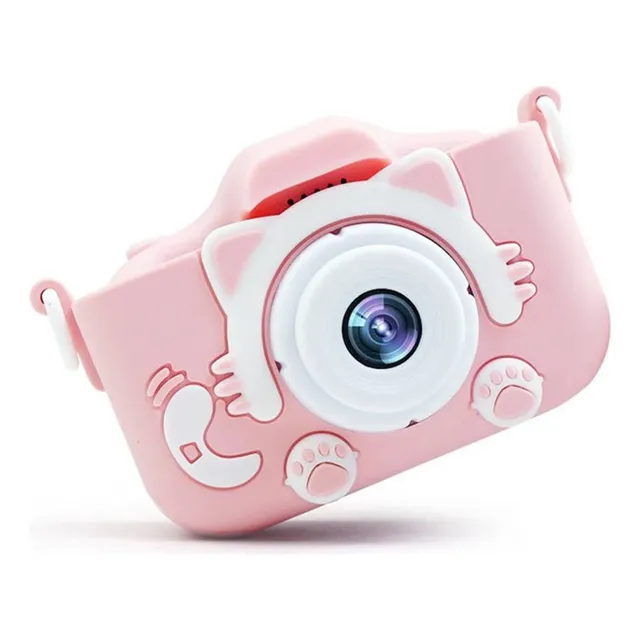 Mini Cámara Fotográfica Digital Para Niños Con Funda Y 64 Gb