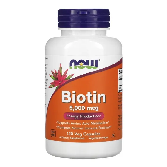 Suplemento en cápsula NOW Biotina x 60g