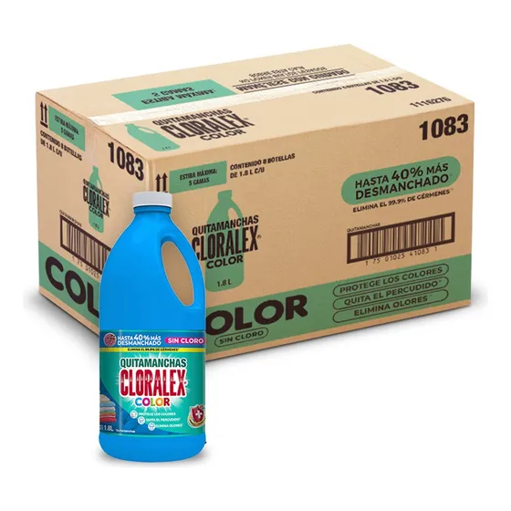 Quitamanchas Cloralex Color Sin cloro 1.8L.Caja con 8 piezas