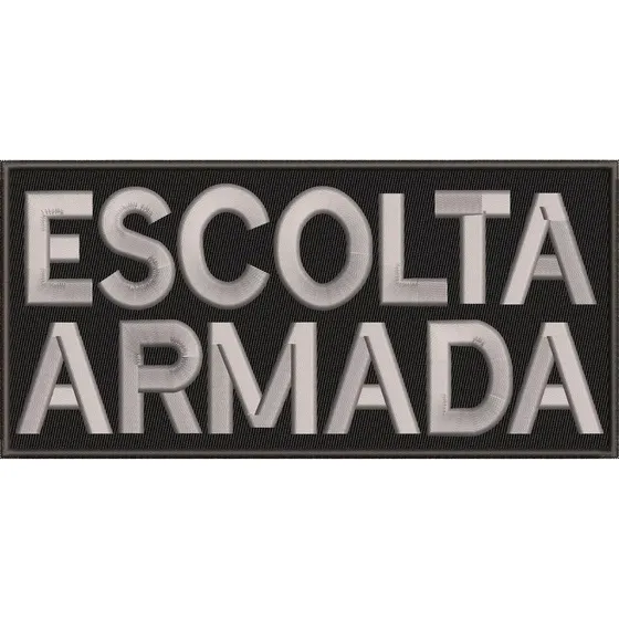 Patch Bordado  Escolta Armada - Com Fecho De Contato 20x10cm