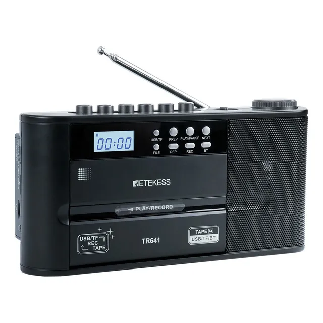 Radiograbadora Cassette Radio Am Fm Boombox Bluetooth Usb Tf
