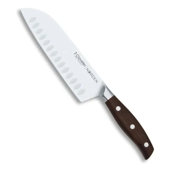 Cuchillo Tres Claveles Forjado #1045 Norden Santoku 17,5 Cms