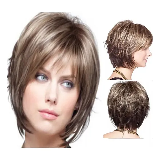 Fwefwr . Síntesis De Pelucas Cortas De Pelo Natural