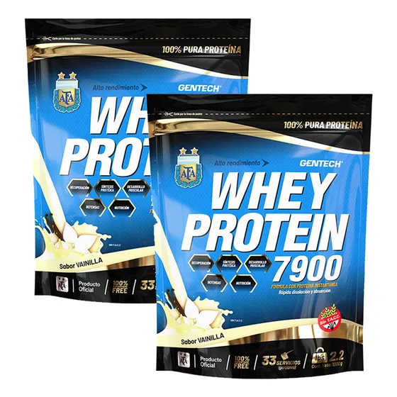 Whey Protein 7900 - Proteína En Polvo - Gentech Pack X2
