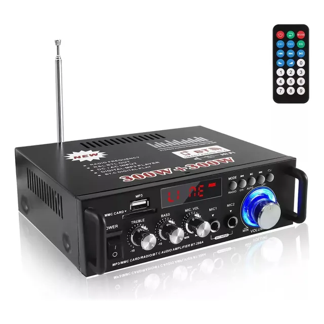 Amplificador De Audio Bluetooth Sunbuck 298a Para Casa 600w