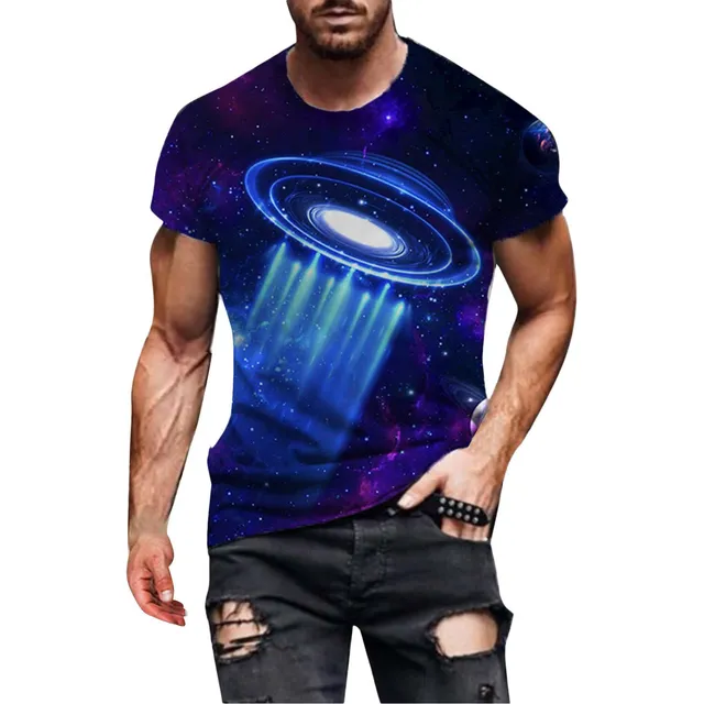 Camiseta Manga Corta Cuello Calle Para Hombre Redonda 3d