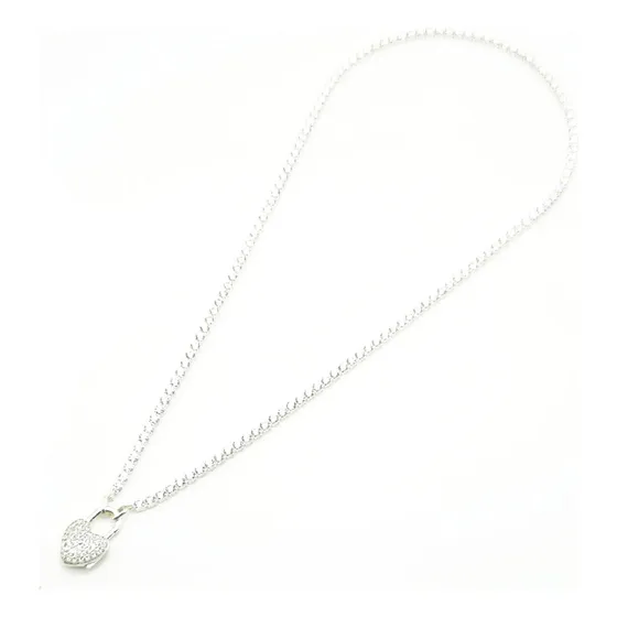Collar Carmín Lovely De Plata 925 Con Zirconias Blancas Ss