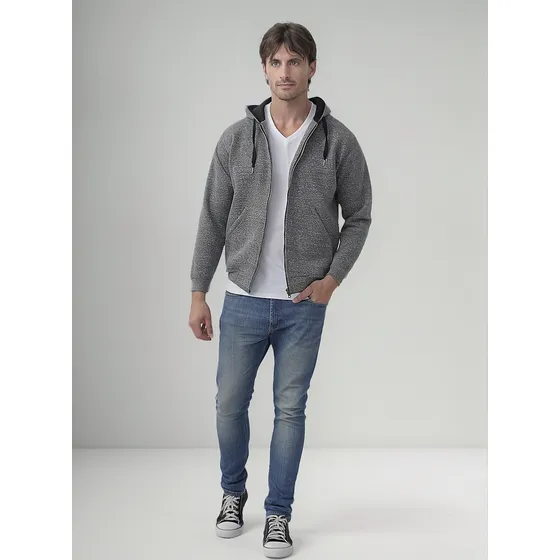 Campera Hombre Capucha Friza Invierno