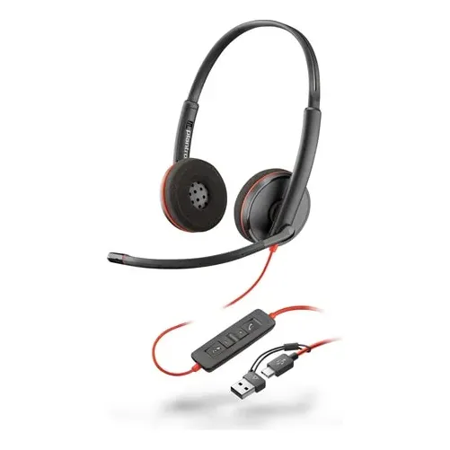 Auriculares Usb-c Poly Blackwire 3220 + Adaptador Usb-c/a